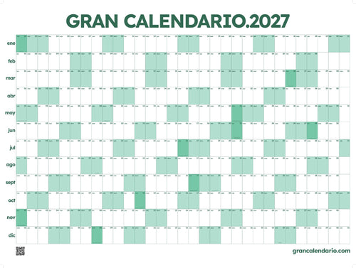 Gran Calendario 2027 - Verde claro